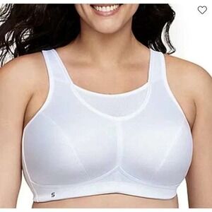 Glamorise Sport Womens White High Impact Wireless Sports Bra 36F 1066